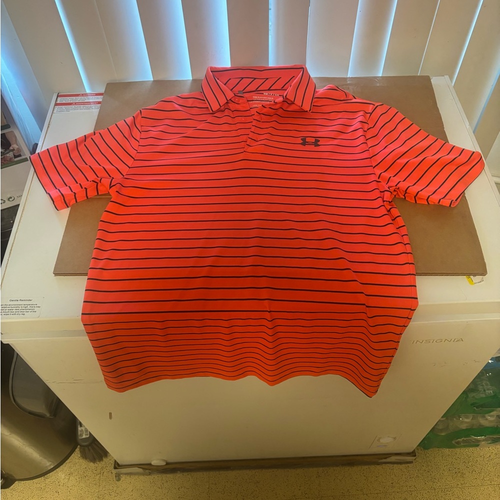 Under armour size small polo blue and orange